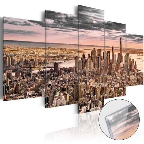 Slika na akrilnom staklu - New York City: Morning Sky [Glass] 100x50 Cijena