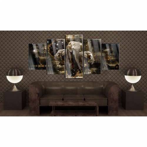 Slika na akrilnom staklu - Brown Elephants [Glass] 100x50 Cijena