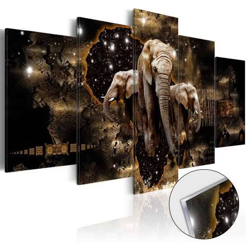 Slika na akrilnom staklu - Brown Elephants [Glass] 200x100 Cijena