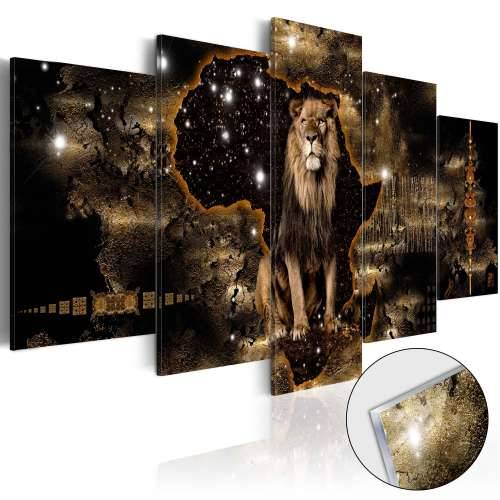 Slika na akrilnom staklu - Golden Lion [Glass] 100x50 Cijena
