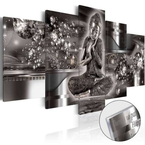 Slika na akrilnom staklu - Silver Serenity [Glass] 100x50 Cijena