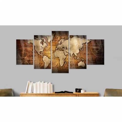 Slika na akrilnom staklu - Acrylic prints – Bronze map I 200x100 Cijena