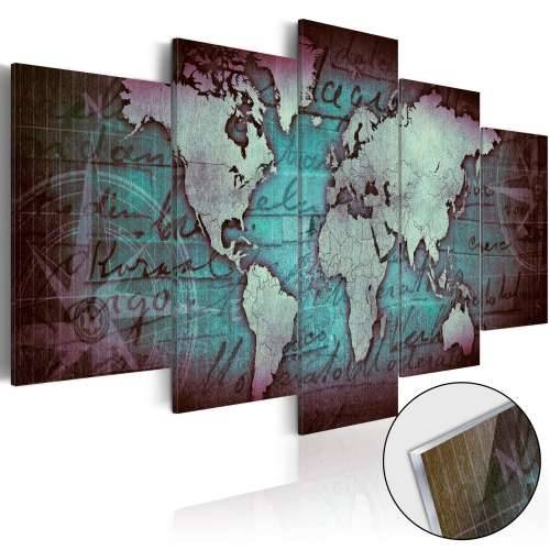 Slika na akrilnom staklu - Acrylic prints – Bronze map II 100x50 Cijena