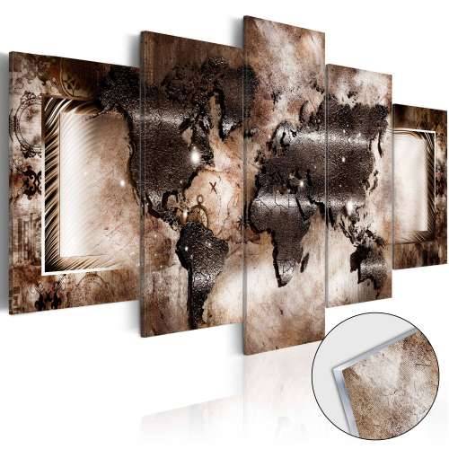 Slika na akrilnom staklu - Platinum Map [Glass] 100x50 Cijena