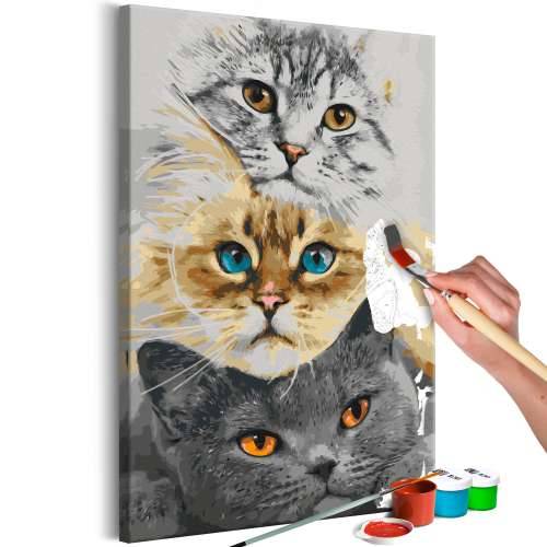 Slika za samostalno slikanje - Cat’s Trio 40x60 Cijena