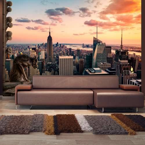 Samoljepljiva foto tapeta - New York: The skyscrapers and sunset 441x315 Cijena