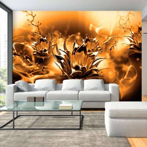 Samoljepljiva foto tapeta - Oily Flower (Orange) 245x175 Cijena