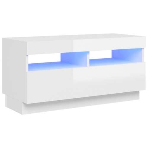 TV ormarić s LED svjetlima visoki sjaj bijeli 80 x 35 x 40 cm - Visoko sjajno bijela 1 80 cm Cijena