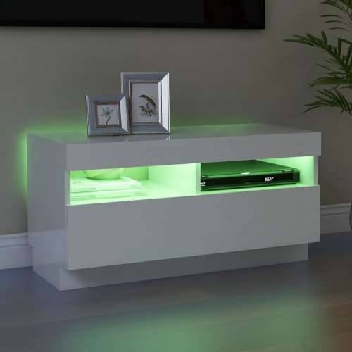 TV ormarić s LED svjetlima visoki sjaj bijeli 80 x 35 x 40 cm - Visoko sjajno bijela 1 80 cm Cijena