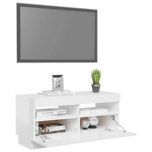 TV ormarić s LED svjetlima visoki sjaj bijeli 80 x 35 x 40 cm - Visoko sjajno bijela 1 80 cm Cijena