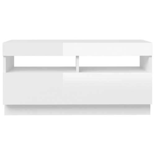 TV ormarić s LED svjetlima visoki sjaj bijeli 80 x 35 x 40 cm - Visoko sjajno bijela 1 80 cm Cijena