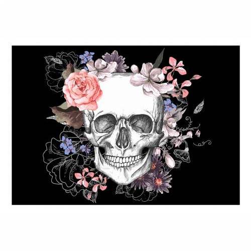 Samoljepljiva foto tapeta - Skull and Flowers 441x315 Cijena