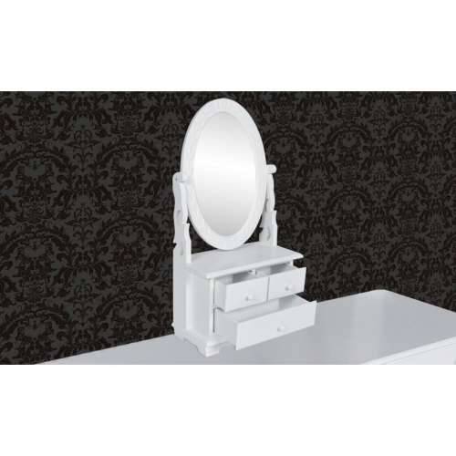 Toaletni Stol s Ovalnim Nagibnim Ogledalom MDF Cijena
