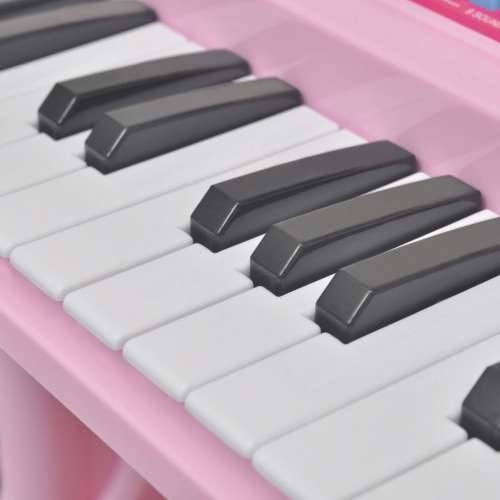 Ružičasta dječja klavijatura s 37 tipki,  stolcem i mikrofonom Cijena