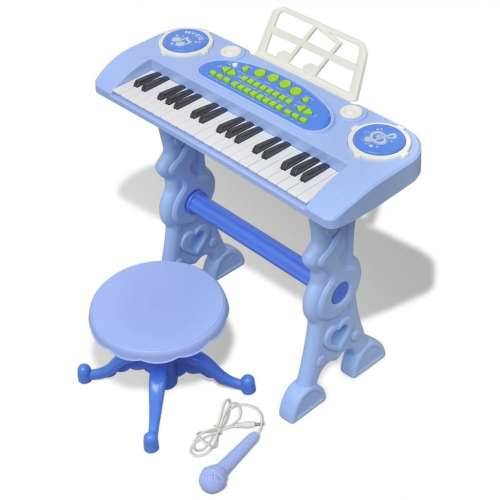 Plava dječja klavijatura s 37 tipki, stolicom i mikrofonom Cijena