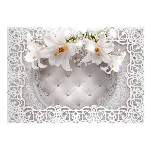 Samoljepljiva foto tapeta - Lilies and Quilted Background 245x175 Cijena