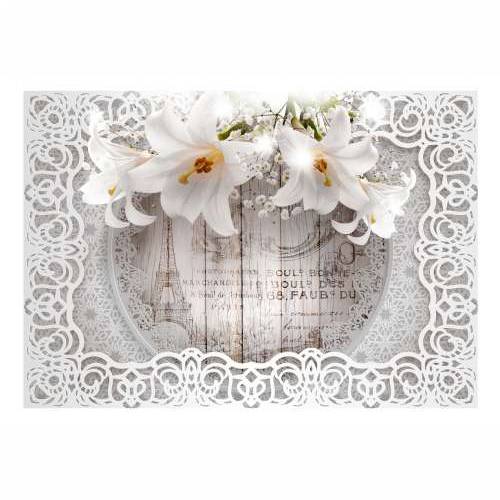 Samoljepljiva foto tapeta - Lilies and Wooden Background 98x70 Cijena