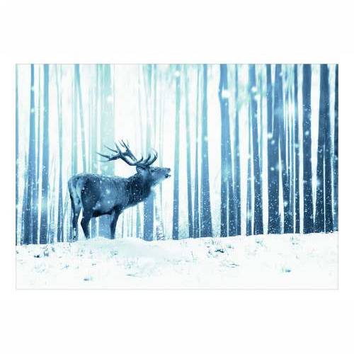 Foto tapeta - Deer in the Snow (Blue) 100x70 Cijena