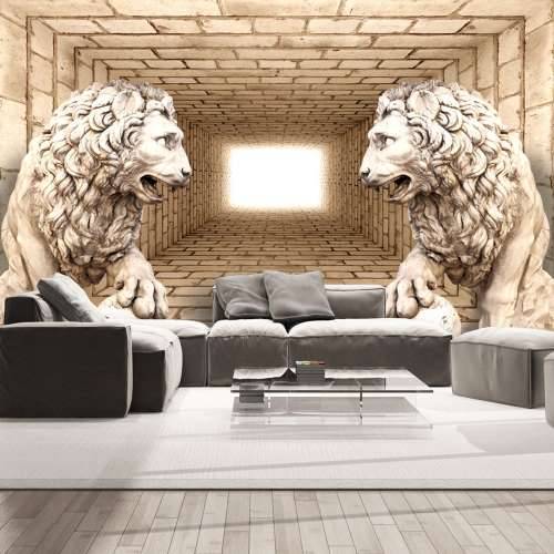 Samoljepljiva foto tapeta - Mystery of lions 98x70