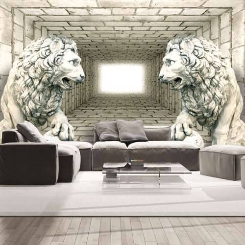 Samoljepljiva foto tapeta - Chamber of lions 98x70 Cijena