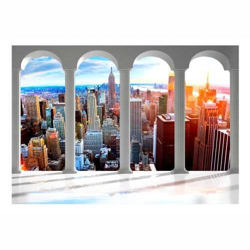 Samoljepljiva foto tapeta - Pillars and New York 147x105 Cijena
