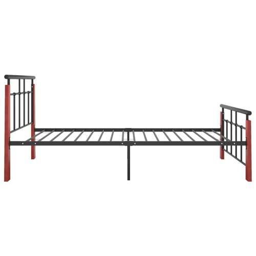 Okvir za krevet od metala i masivne hrastovine 100 x 200 cm  - Tamno smeđa 100 x 200 cm Cijena