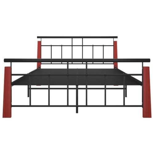 Okvir za krevet od metala i masivne hrastovine 140 x 200 cm  Tamno smeđa 140 x 200 cm Cijena