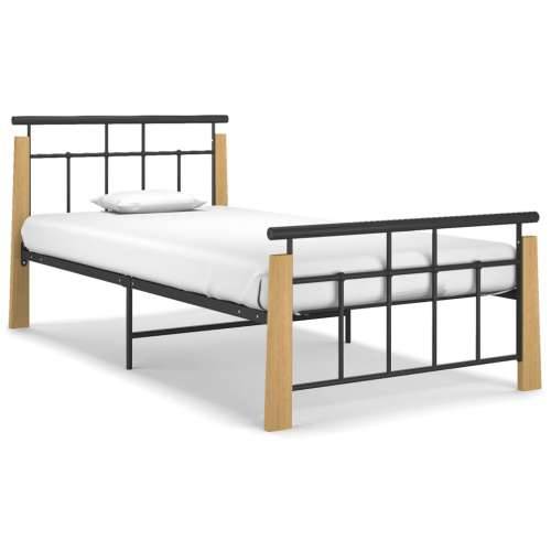 Okvir za krevet od metala i masivne hrastovine 90 x 200 cm - Svjetlosmeđa 90 x 200 cm Cijena