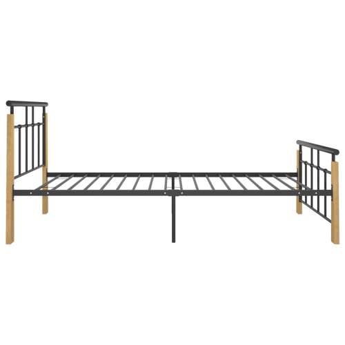 Okvir za krevet od metala i masivne hrastovine 90 x 200 cm - Svjetlosmeđa 90 x 200 cm Cijena
