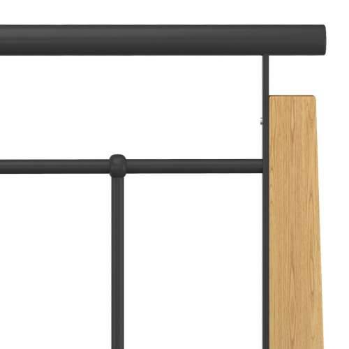 Okvir za krevet od metala i masivne hrastovine 90 x 200 cm - Svjetlosmeđa 90 x 200 cm Cijena