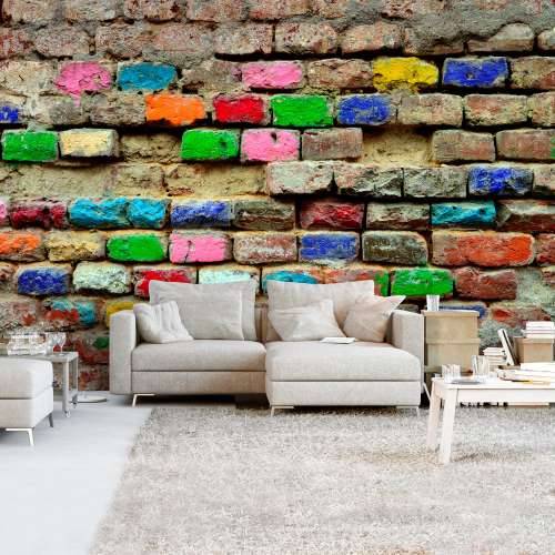 Samoljepljiva foto tapeta - Colourful Bricks 245x175 Cijena