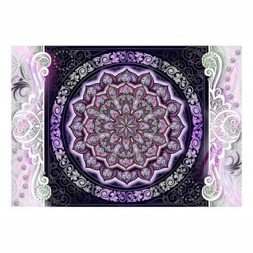Samoljepljiva foto tapeta - Round Stained Glass (Violet) 294x210 Cijena