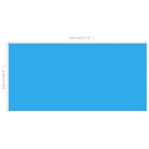 Pravokutni plavi bazenski prekrivač od PE 450 x 220 cm Cijena