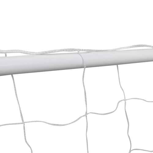 Nogometni gol s mrežom 182x61x122 cm čelični bijeli - 1 Cijena