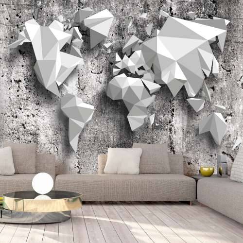 Samoljepljiva foto tapeta - World Map: Origami 98x70 Cijena