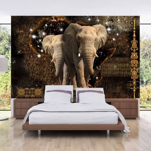 Samoljepljiva foto tapeta - Brown Elephants 98x70 Cijena