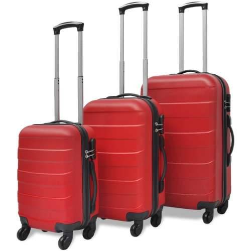 Trodijelni set čvrstih kovčega s kotačima crveni 45,5/55/66 cm Cijena