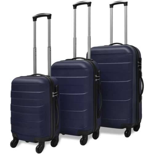Trodijelni set čvrstih kovčega s kotačima plavi 45,5/55/66 cm Cijena