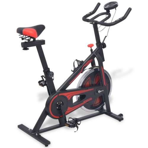 Sobni bicikl za vježbanje sa senzorima pulsa crno-crveni Cijena