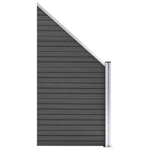Panel za ogradu WPC 95 x (105 - 180) cm crni Cijena
