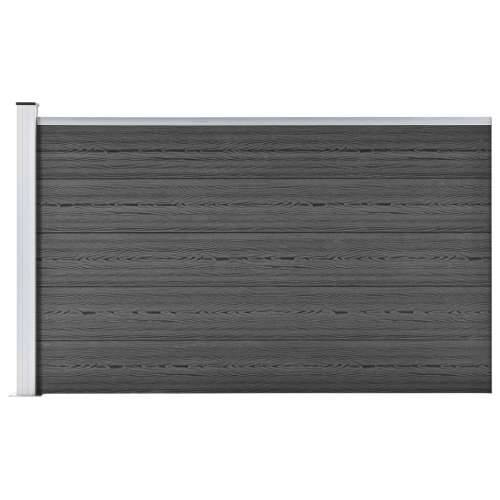 Panel za ogradu WPC 175 x 105 cm crni