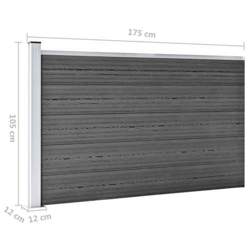 Panel za ogradu WPC 175 x 105 cm crni Cijena