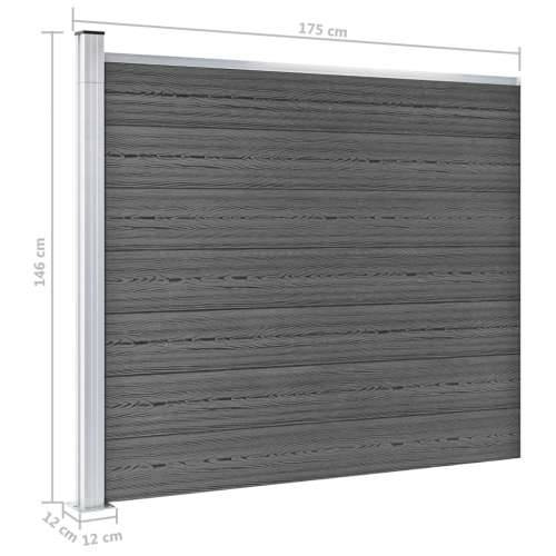 Panel za ogradu WPC 175 x 146 cm crni Cijena