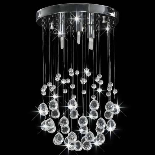 Stropna svjetiljka s kristalnim perlama srebrna kuglasta 3 x G9 Cijena