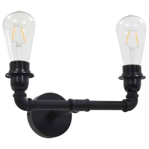 Dvosmjerna zidna svjetiljka crna 2 x žarulja E27 Cijena