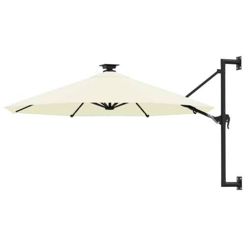 Zidni vrtni suncobran s LED svjetlima 300 cm boja pijeska - Pijesak 1 Cijena