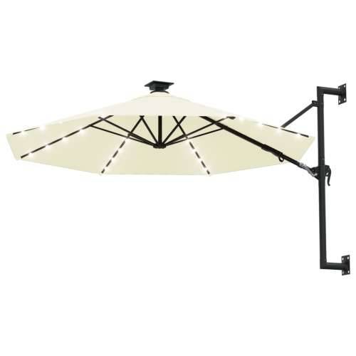 Zidni vrtni suncobran s LED svjetlima 300 cm boja pijeska - Pijesak 1 Cijena