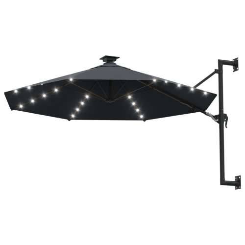 Zidni vrtni suncobran s LED svjetlima 300 cm antracit - Antracit 1 Cijena