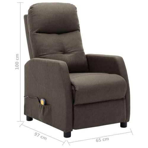 Električna masažna fotelja od tkanine smeđe-siva Cijena