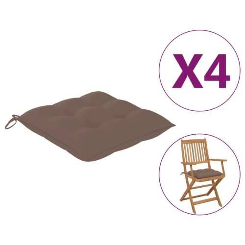 Jastuci za stolice 4 kom smeđe-sivi 50 x 50 x 7 cm od tkanine